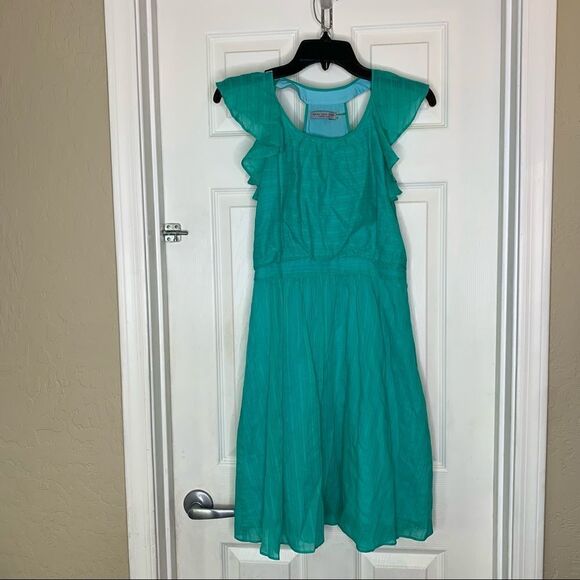 Marc New York Aqua Ruffle Dress Size 2 - Picture 3 of 9